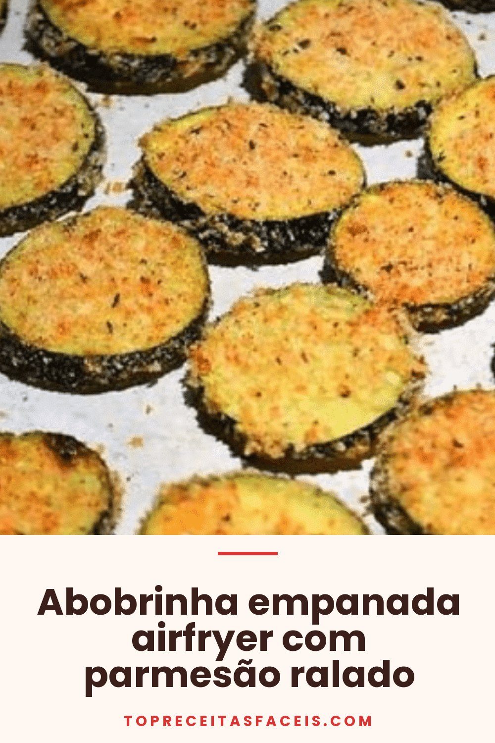 Abobrinha empanada airfryer com parmesão ralado