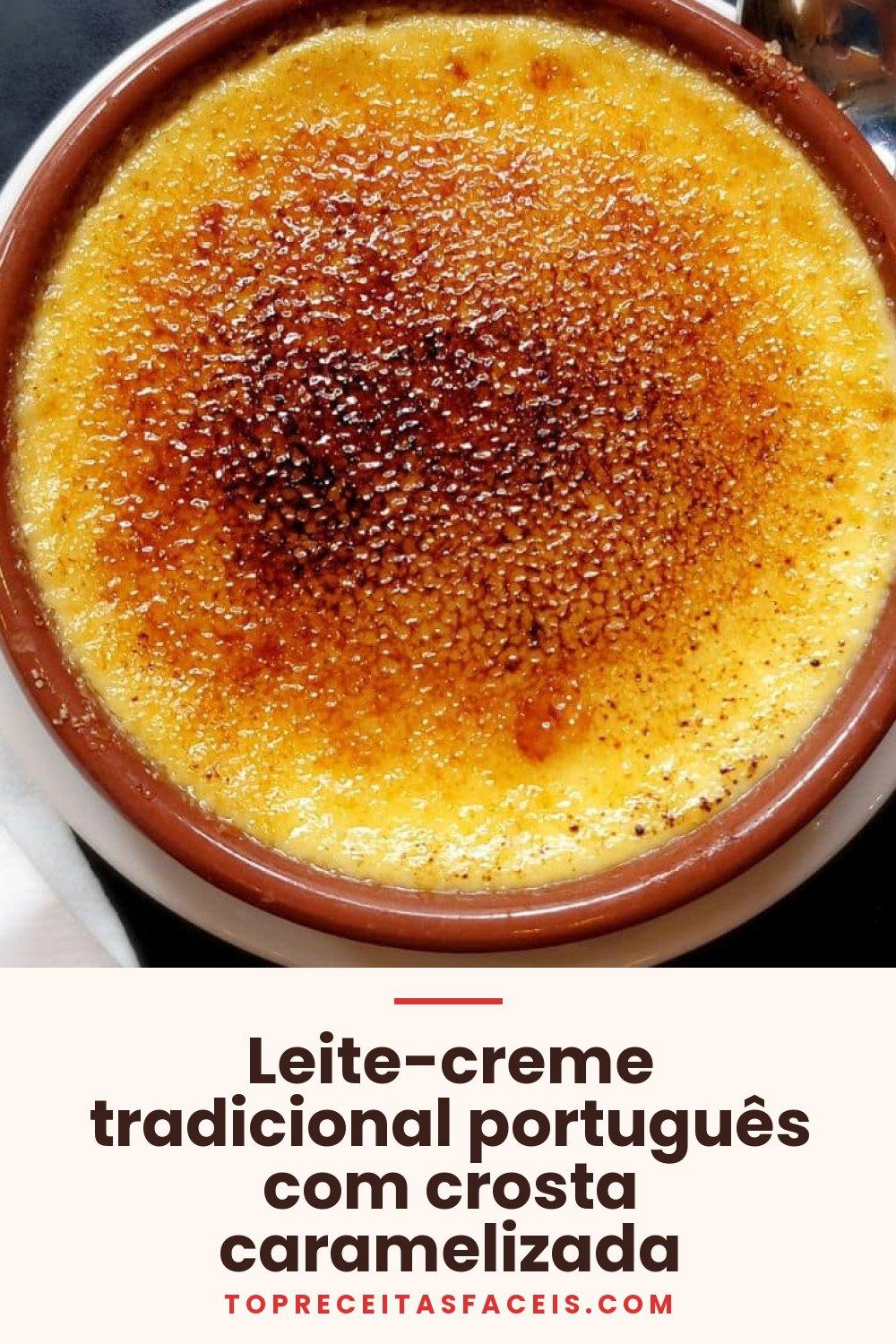 Leite-creme tradicional português com crosta caramelizada
