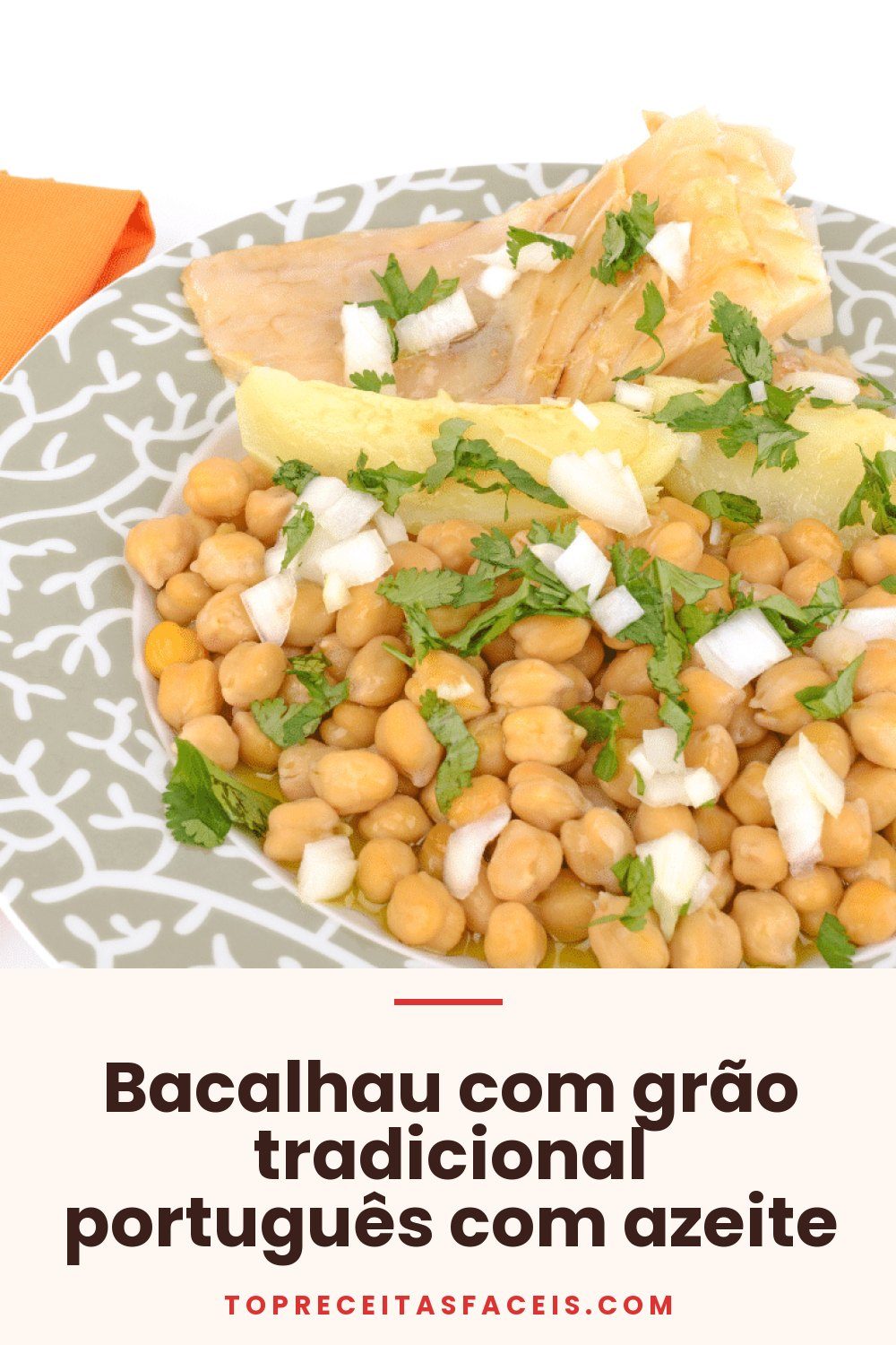 Bacalhau com grão tradicional português com azeite
