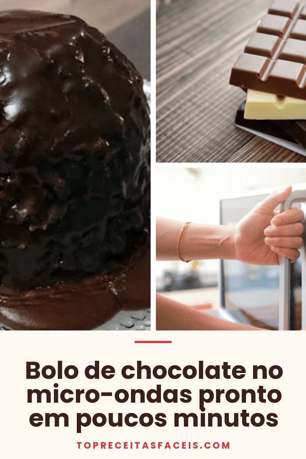 Bolo de chocolate no micro-ondas pronto em poucos minutos