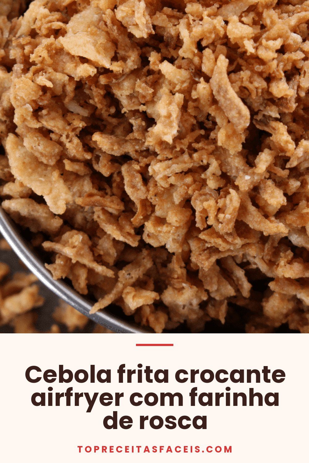 Cebola frita crocante airfryer com farinha de rosca