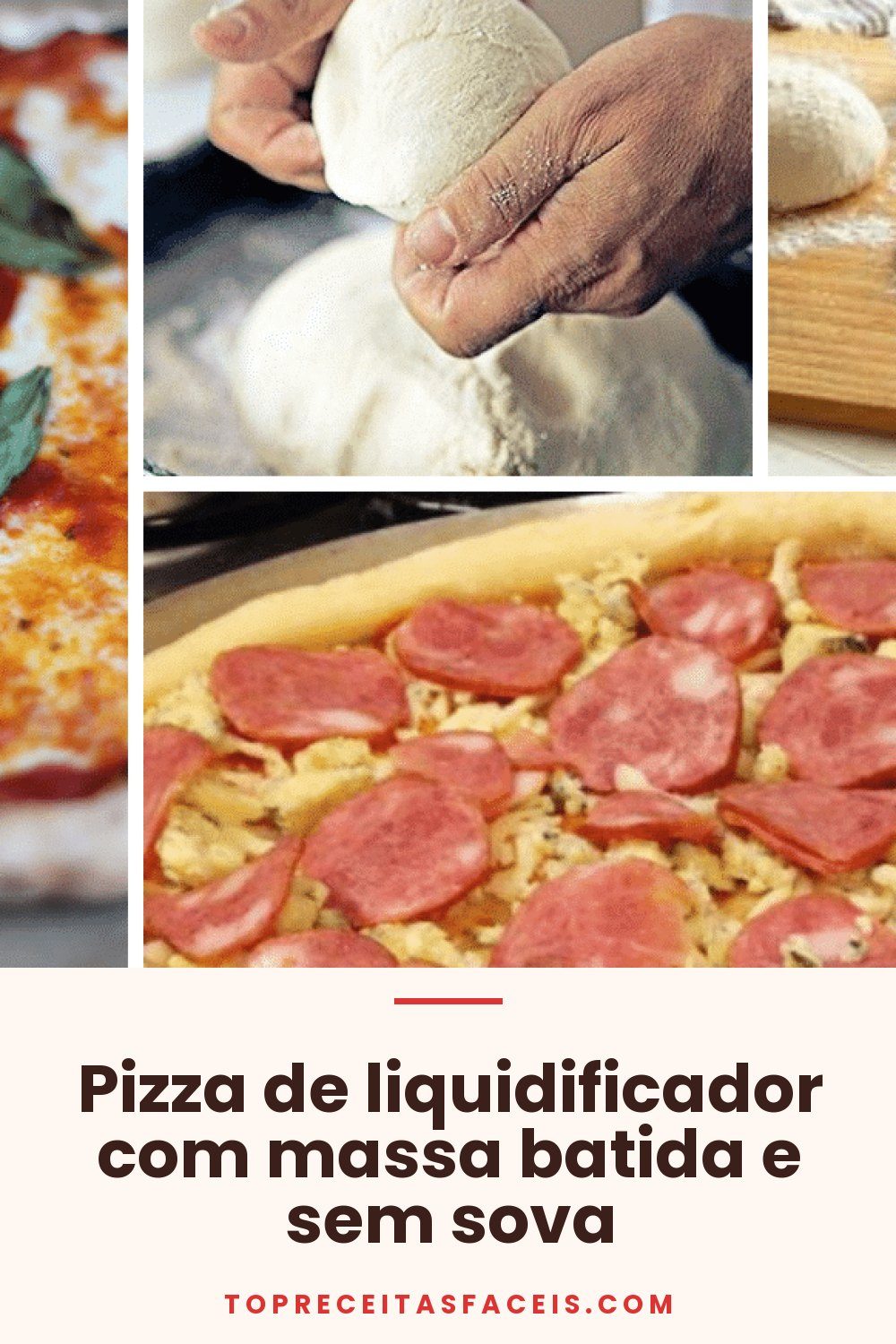 Pizza de liquidificador com massa batida e sem sova