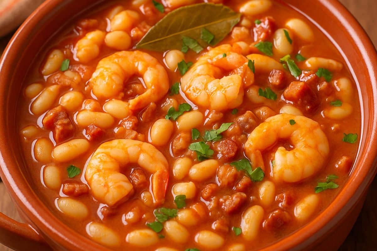 feijoada de gambas com bacon