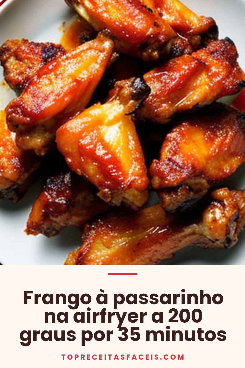 Frango à passarinho na airfryer a 200 graus por 35 minutos