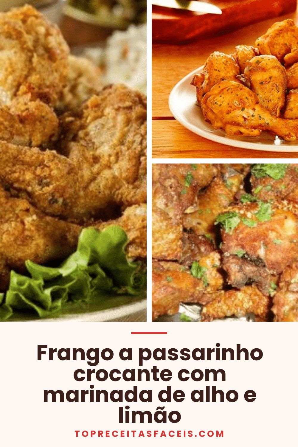 Frango a passarinho crocante com marinada de alho e limão