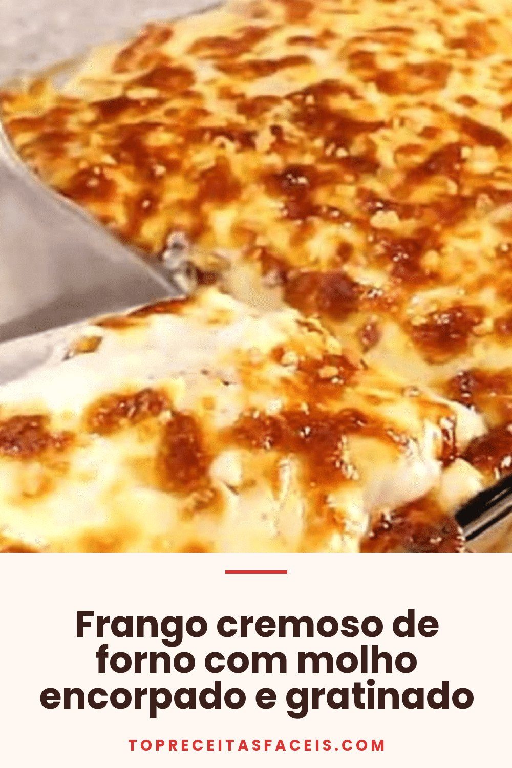 Frango cremoso de forno com molho encorpado e gratinado