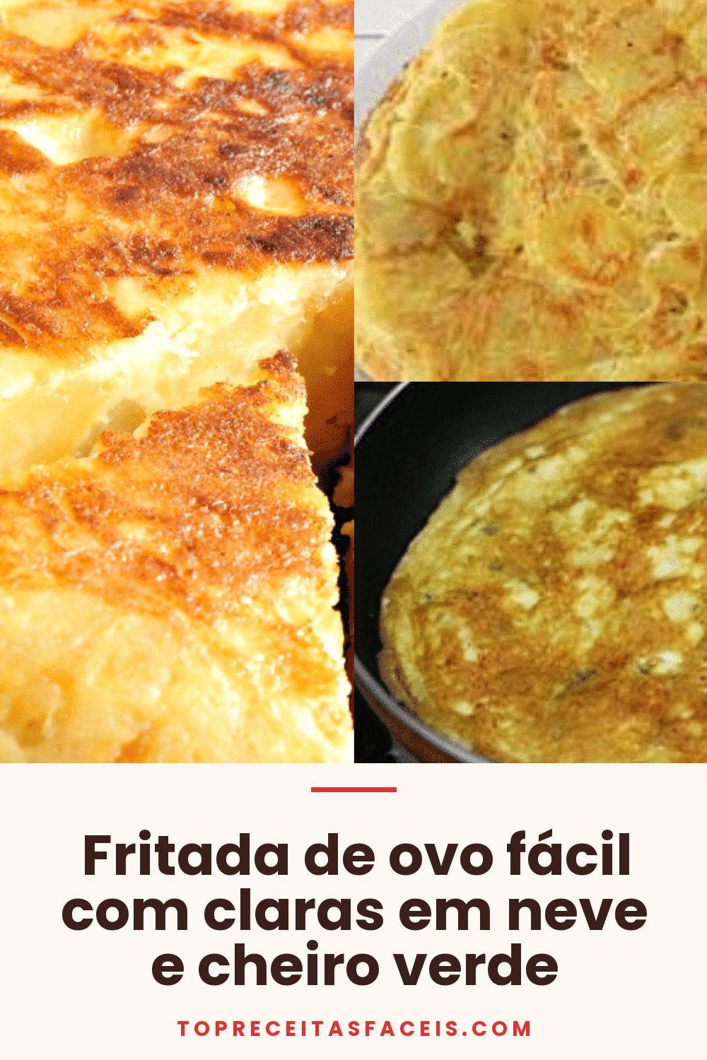 Fritada de ovo fácil com claras em neve e cheiro verde