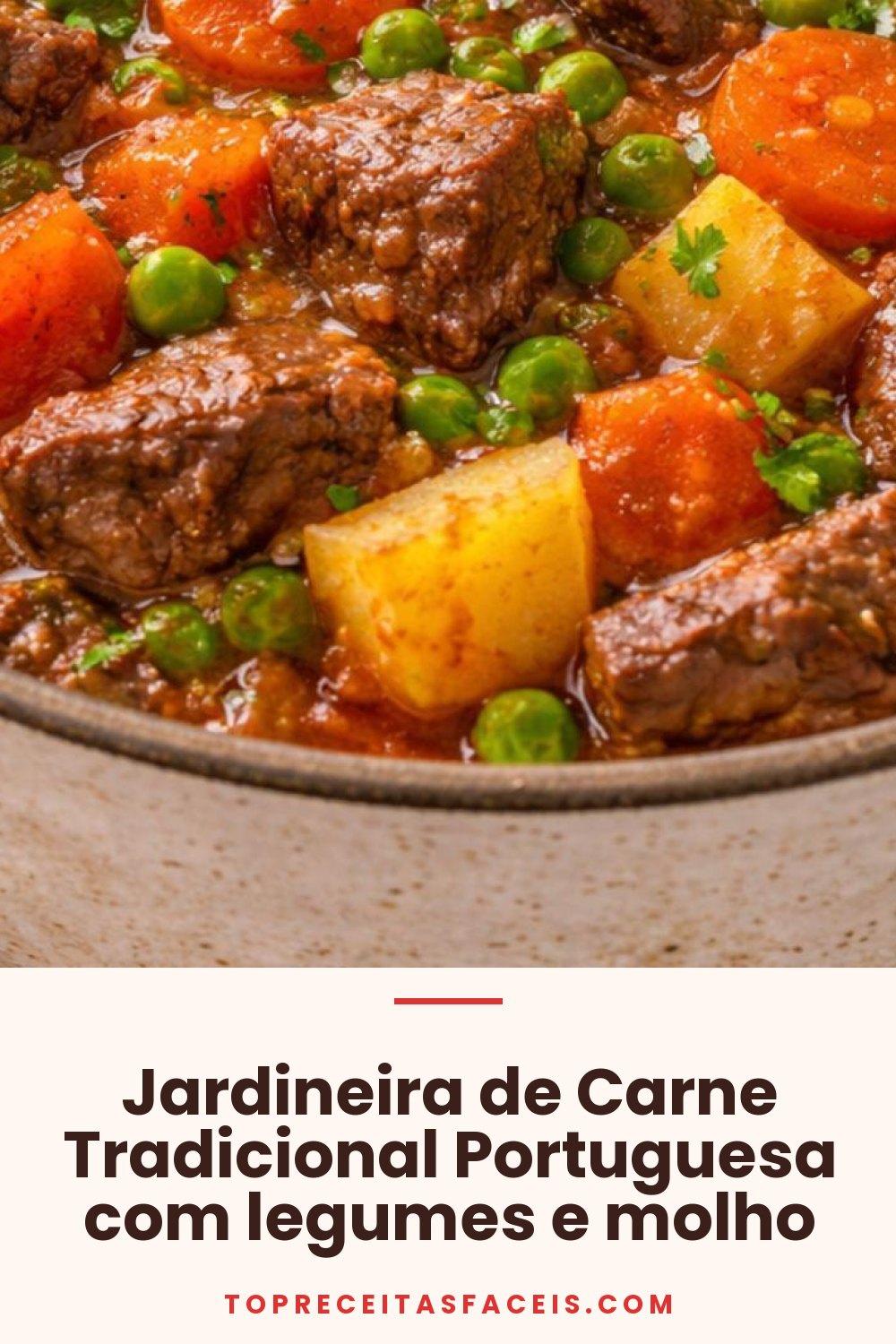 Jardineira de Carne Tradicional Portuguesa com legumes e molho