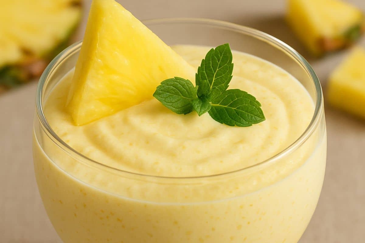 mousse de ananas rapida e facil