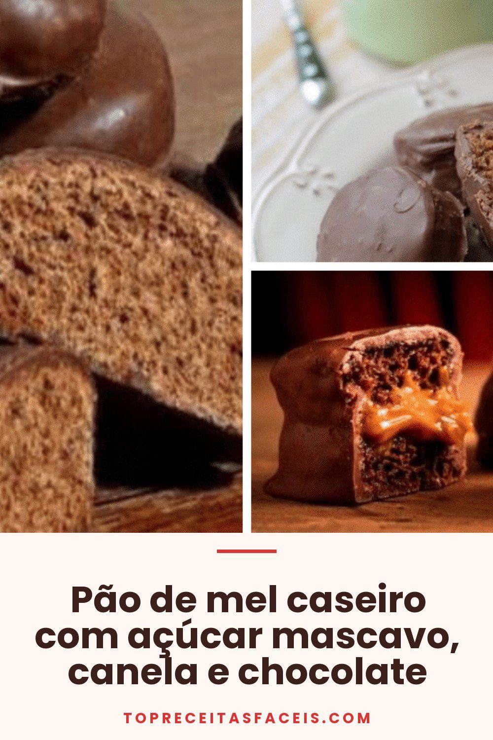Pão de mel caseiro com açúcar mascavo, canela e chocolate