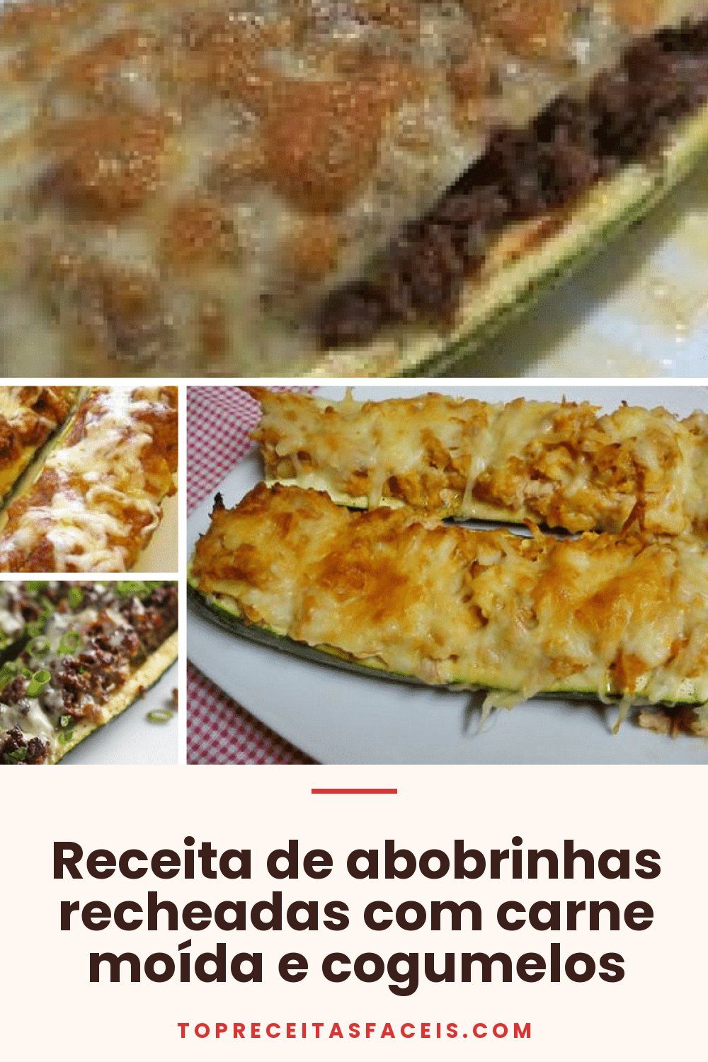 Receita de abobrinhas recheadas com carne moída e cogumelos