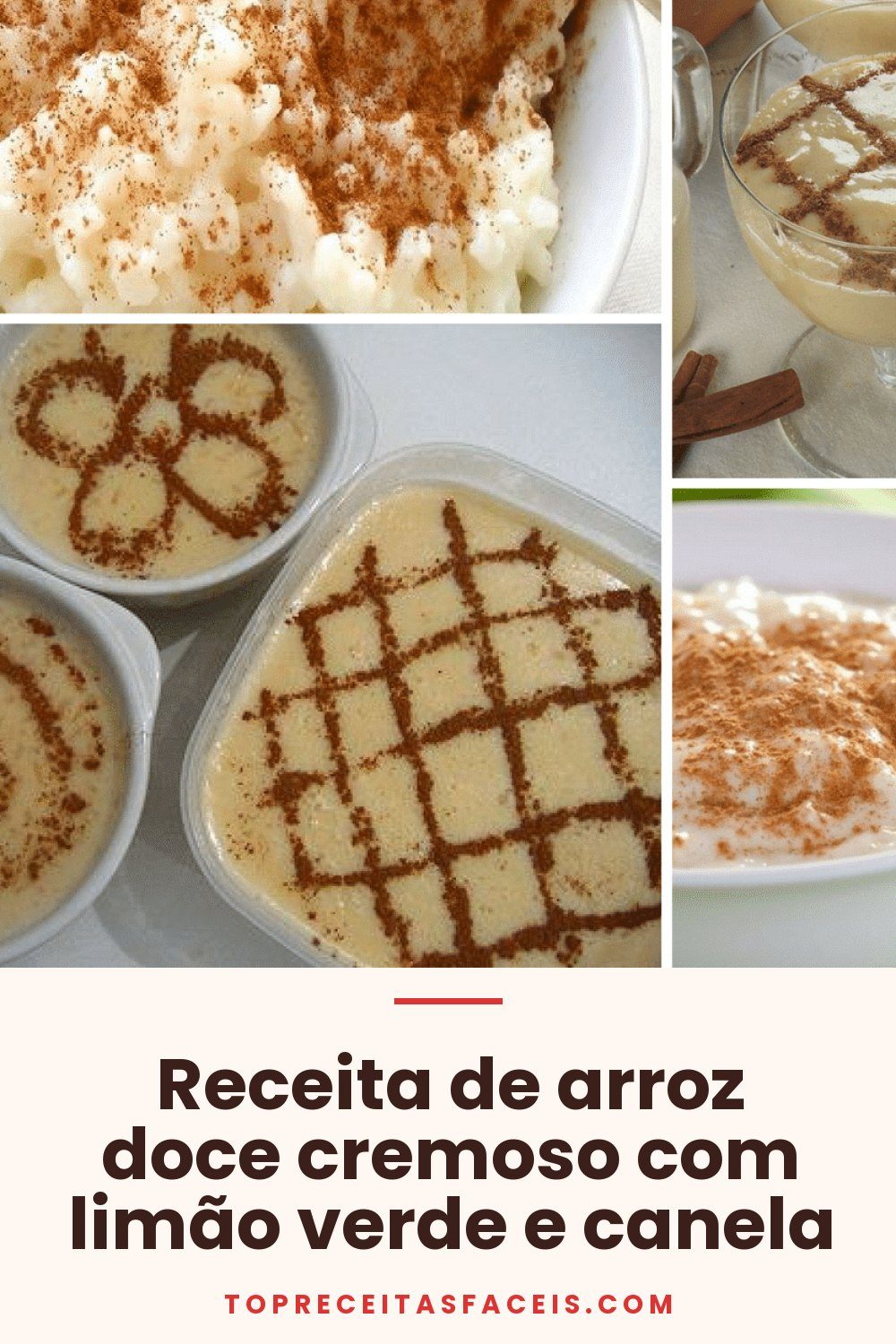 Receita de arroz doce cremoso com limão verde e canela