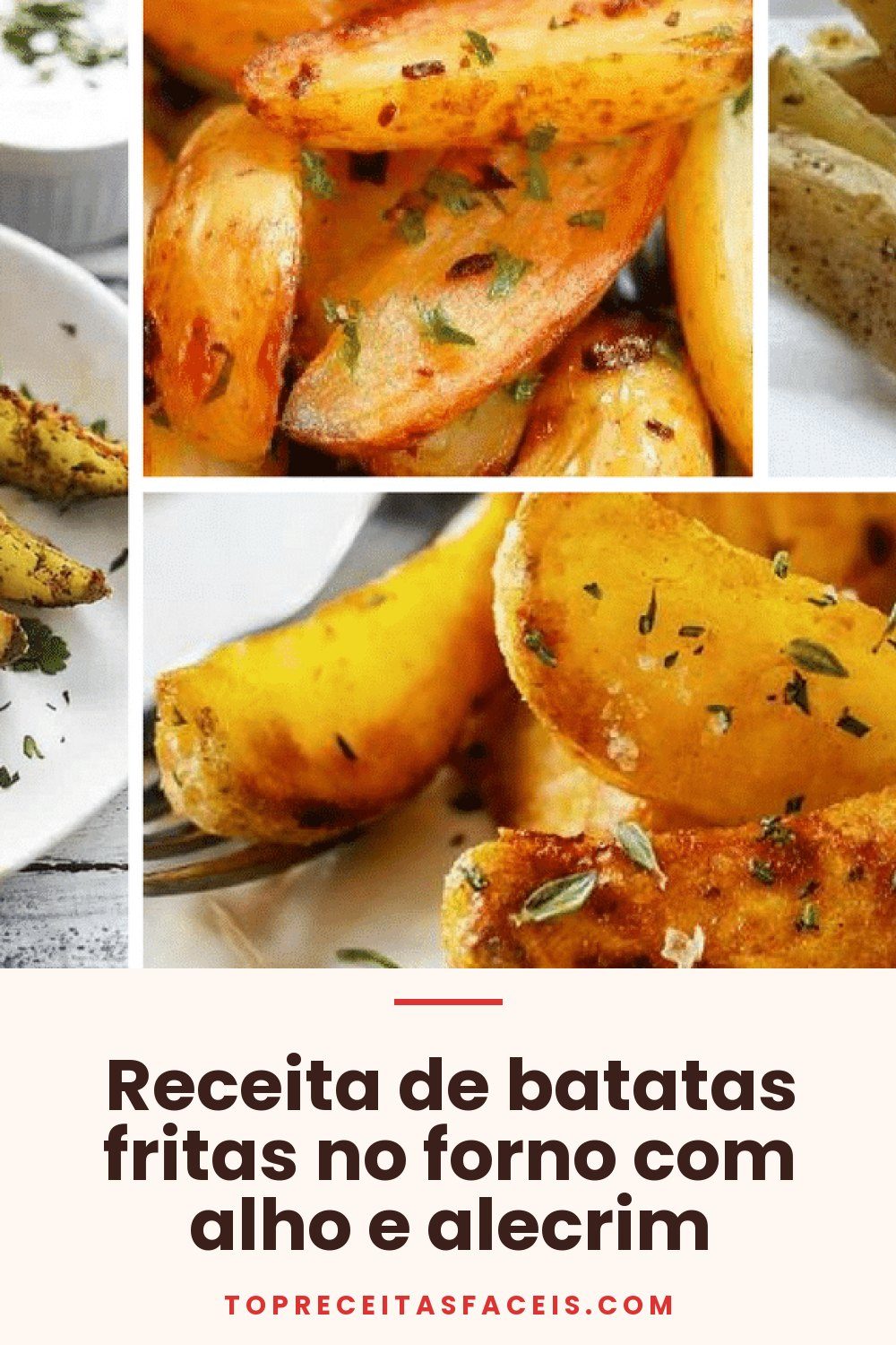 Receita de batatas fritas no forno com alho e alecrim