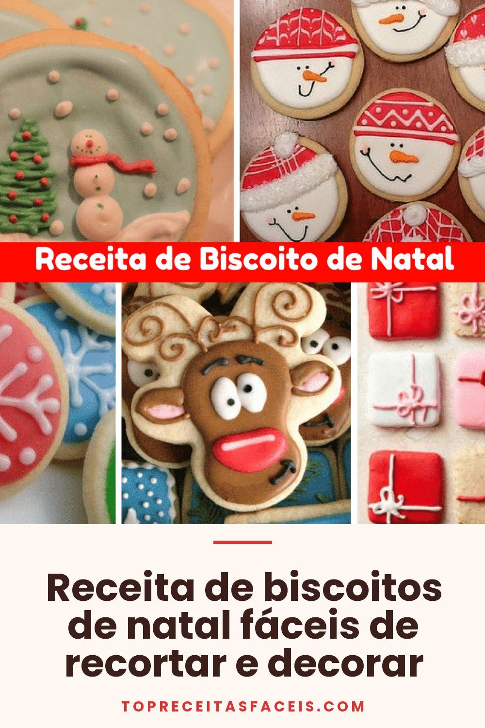 Receita de biscoitos de natal fáceis de recortar e decorar