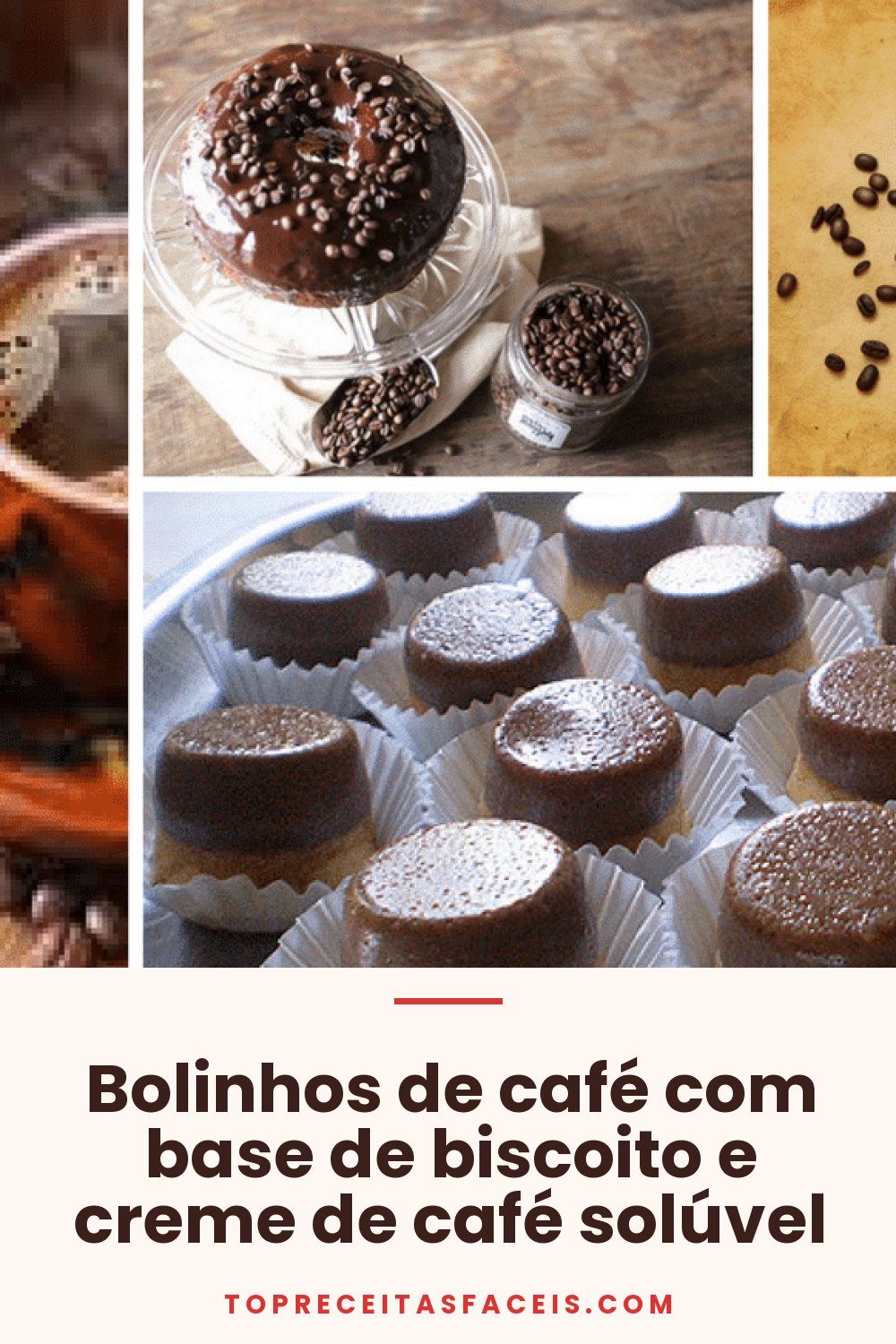 Bolinhos de café com base de biscoito e creme de café solúvel