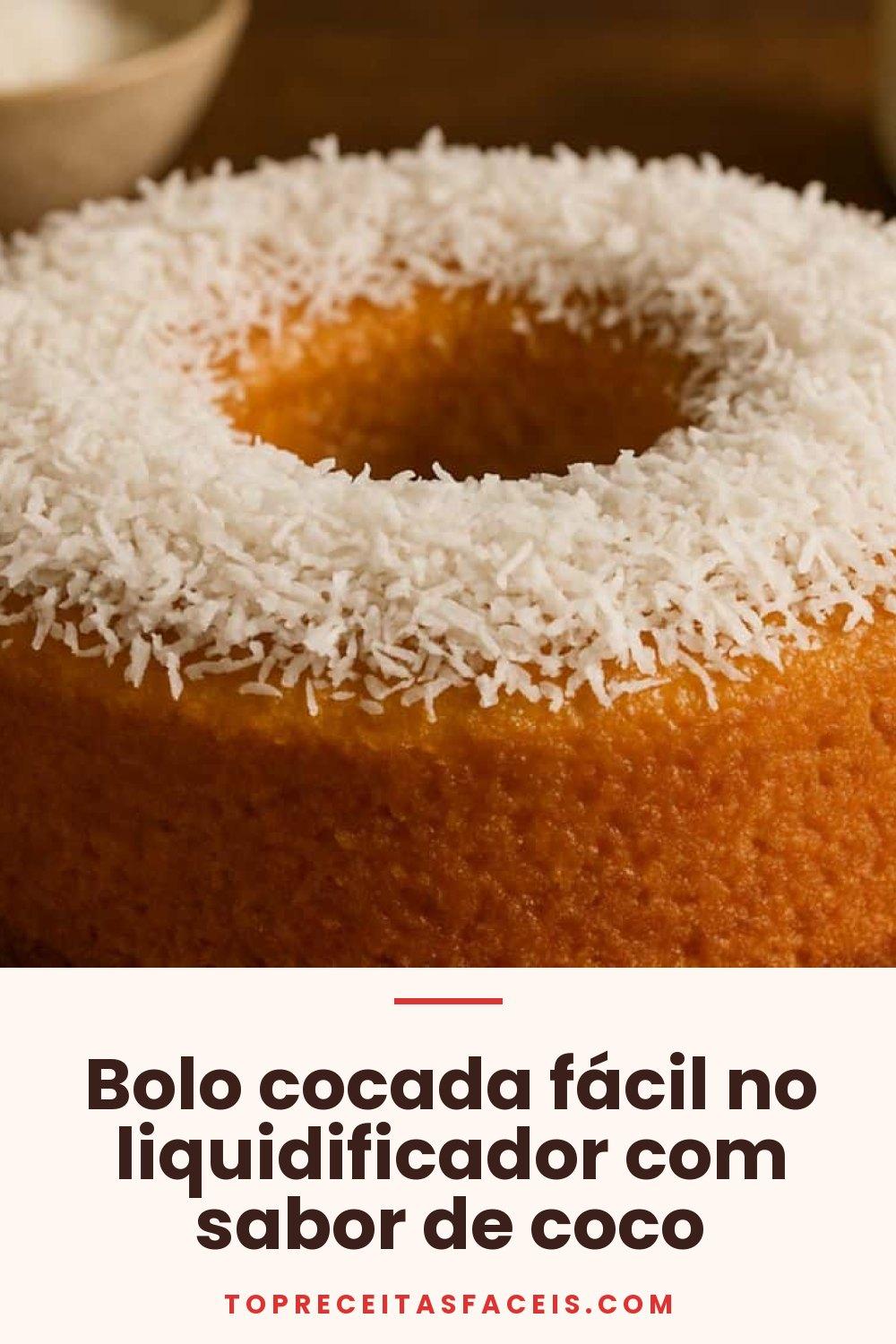 Bolo cocada fácil no liquidificador com sabor de coco