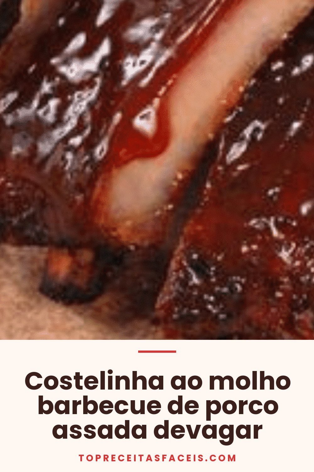 Costelinha ao molho barbecue de porco assada devagar