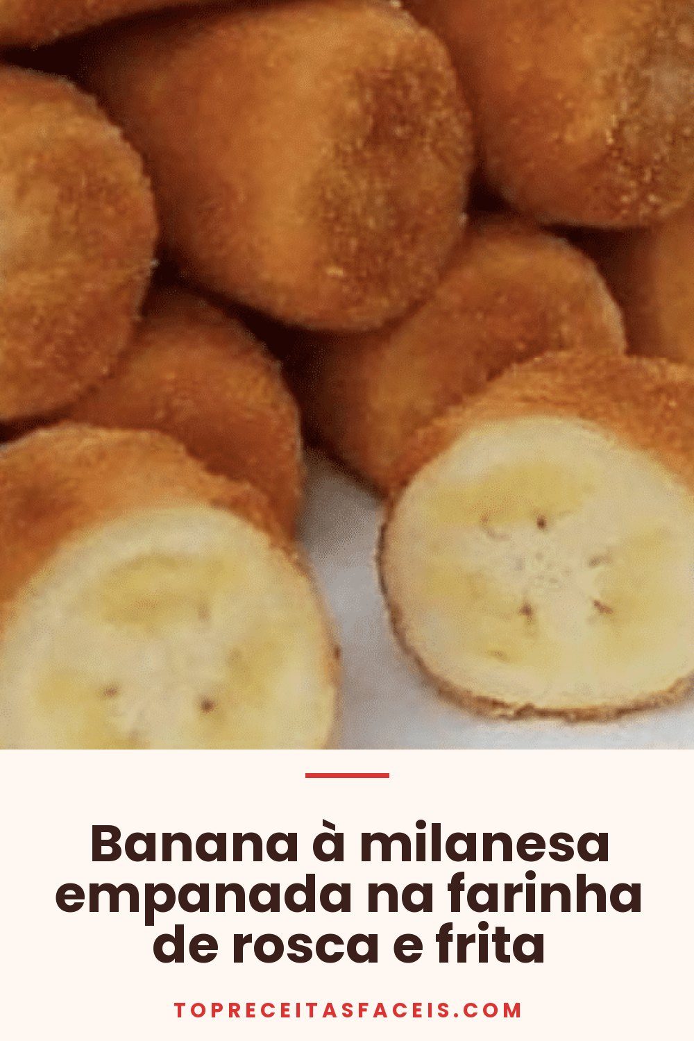 Banana à milanesa empanada na farinha de rosca e frita