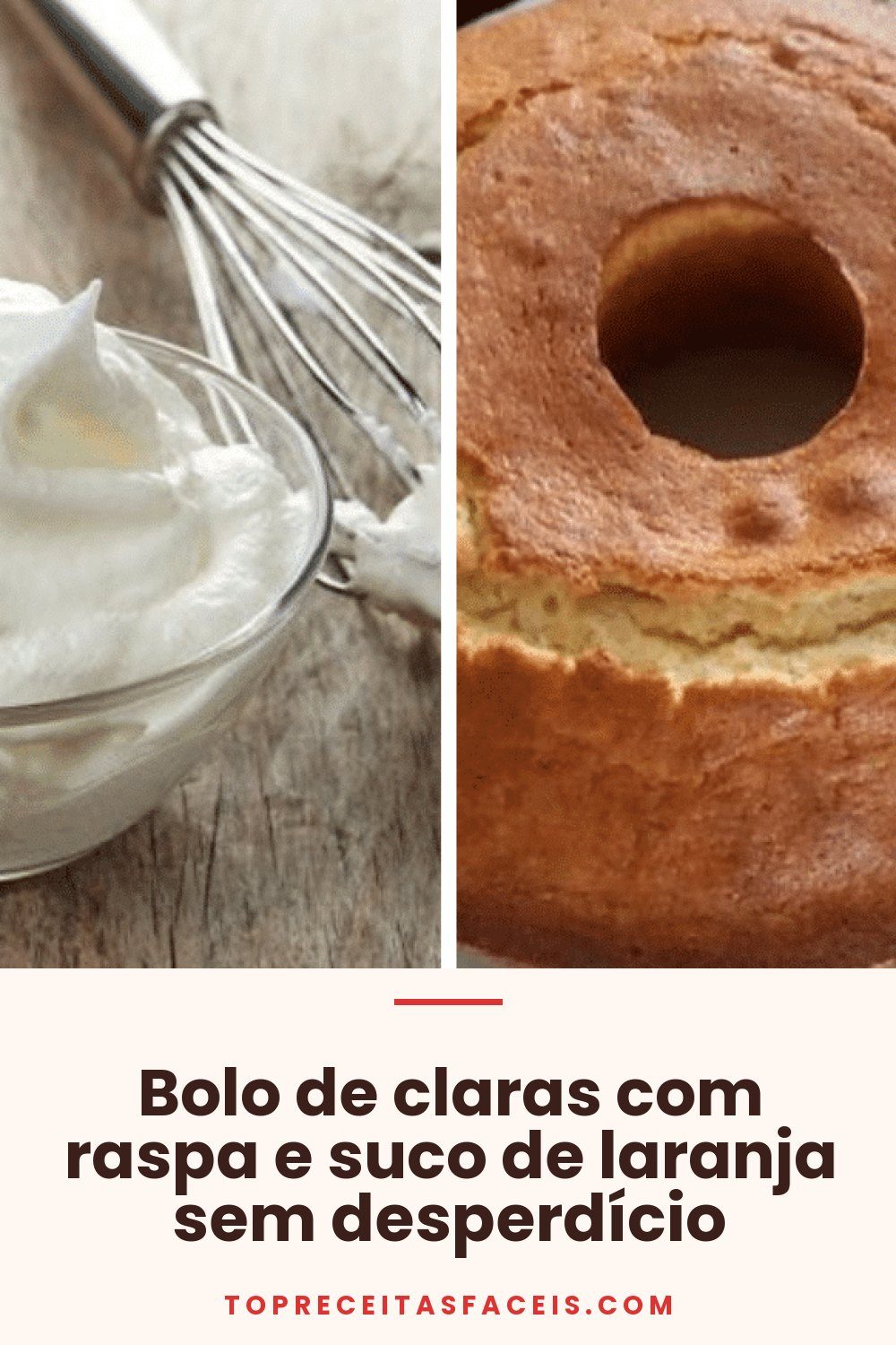 Bolo de claras com raspa e suco de laranja sem desperdício