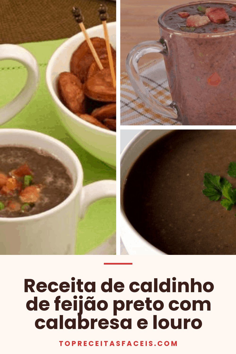 Receita de caldinho de feijão preto com calabresa e louro