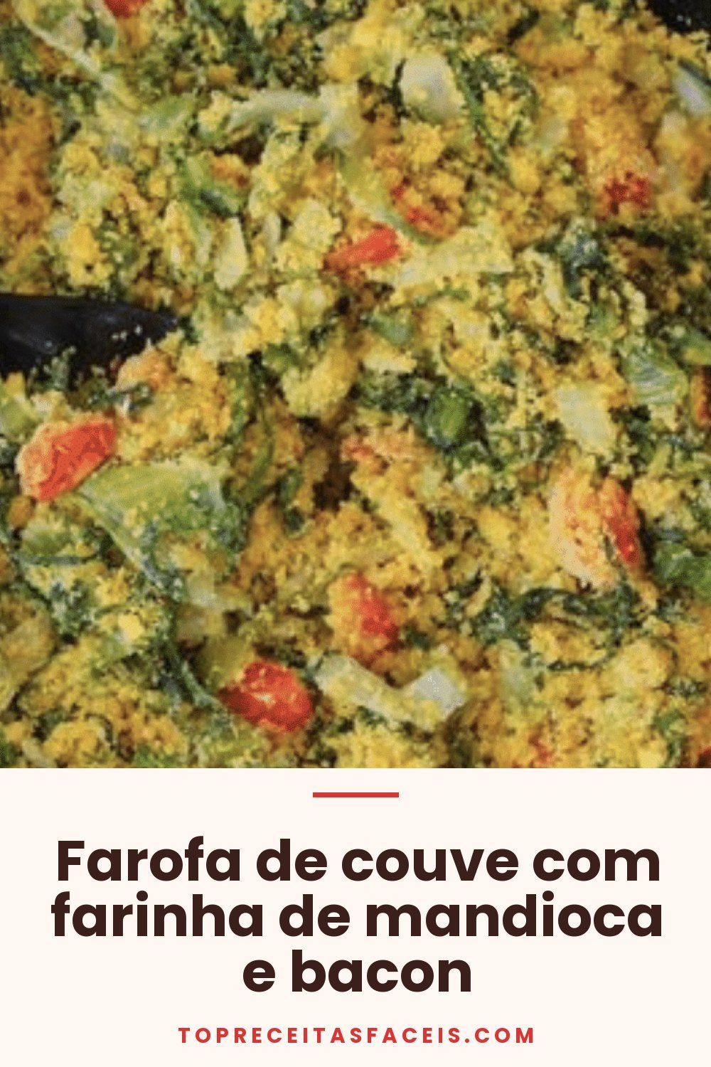 Farofa de couve com farinha de mandioca e bacon