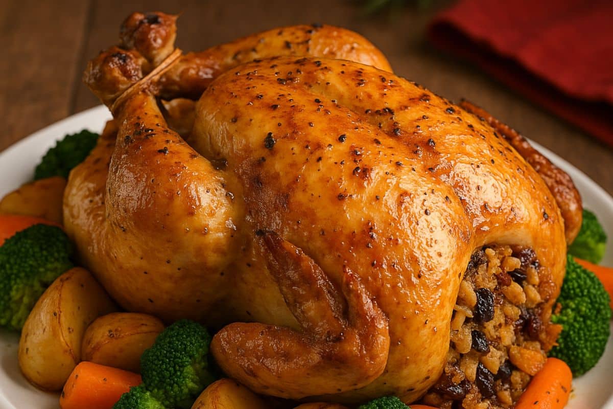 receita de frango de natal recheado