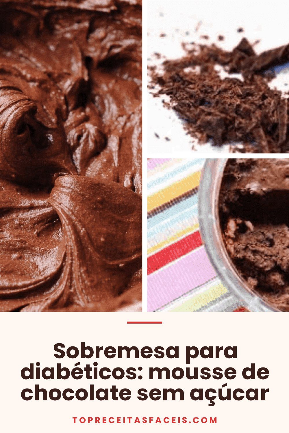 Sobremesa para diabéticos: mousse de chocolate sem açúcar