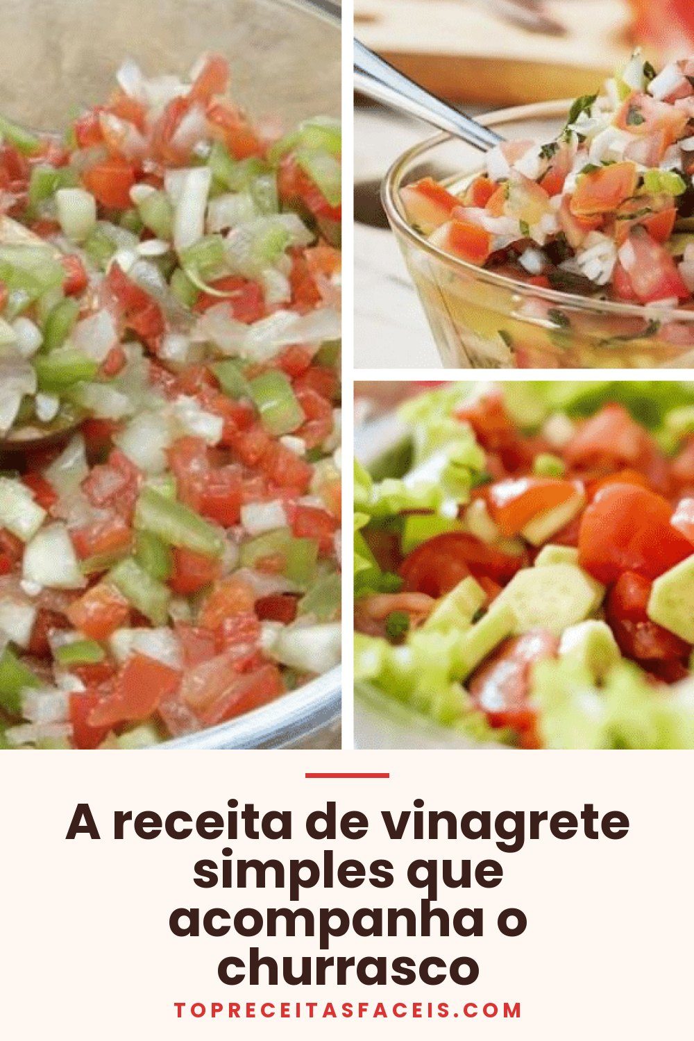 A receita de vinagrete simples que acompanha o churrasco
