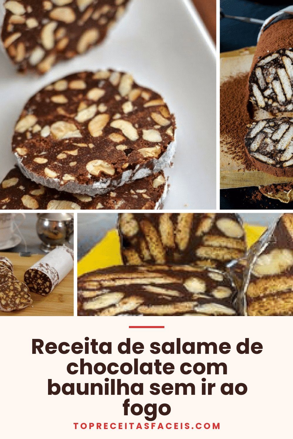 Receita de salame de chocolate com baunilha sem ir ao fogo