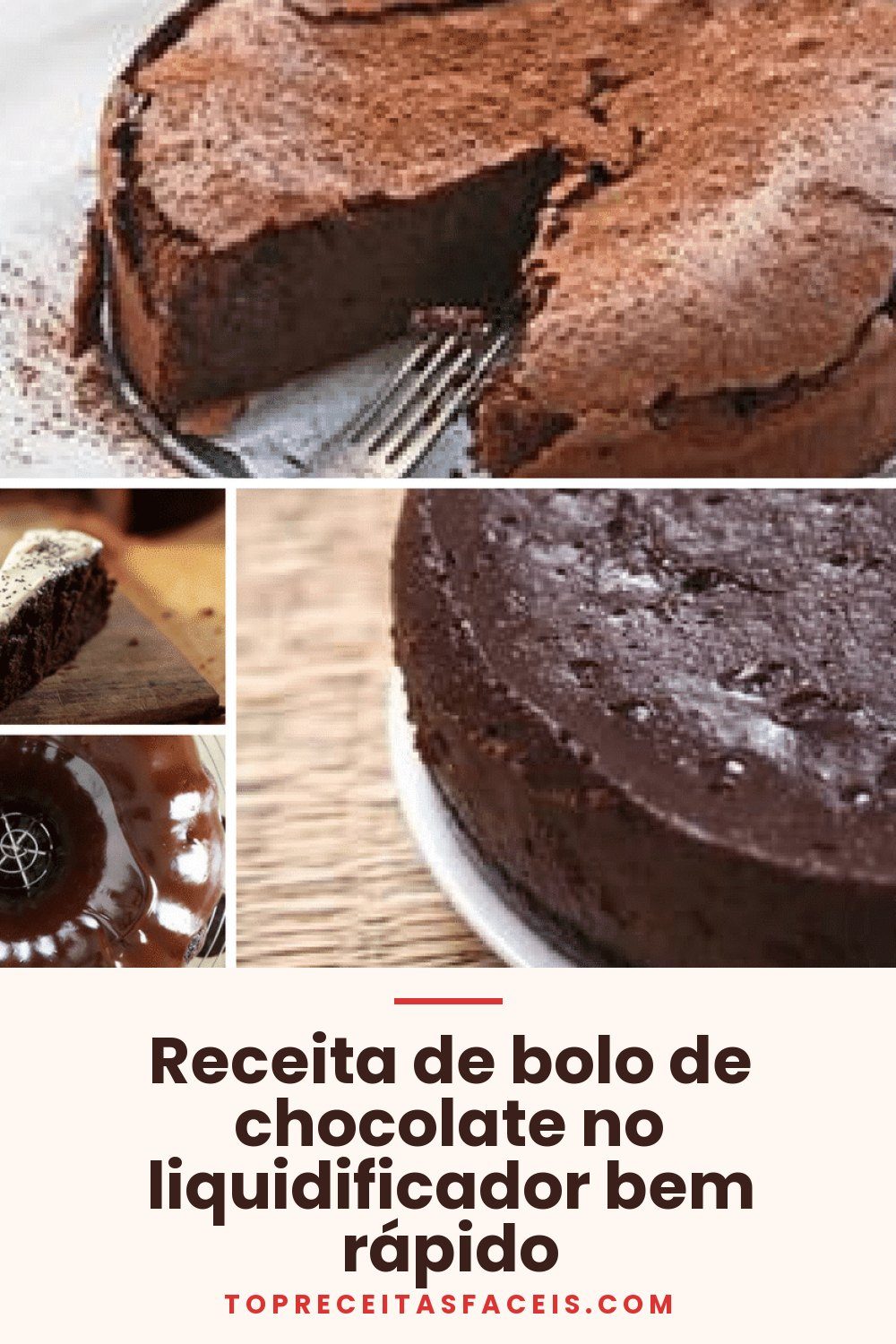 Receita de bolo de chocolate no liquidificador bem rápido