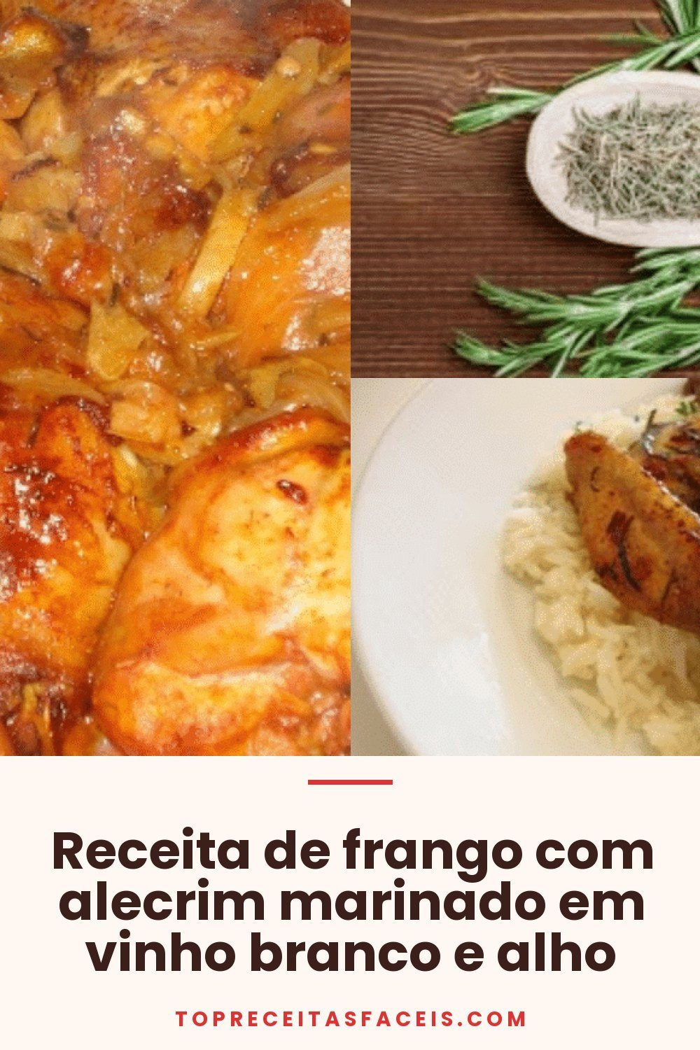 Receita de frango com alecrim marinado em vinho branco e alho