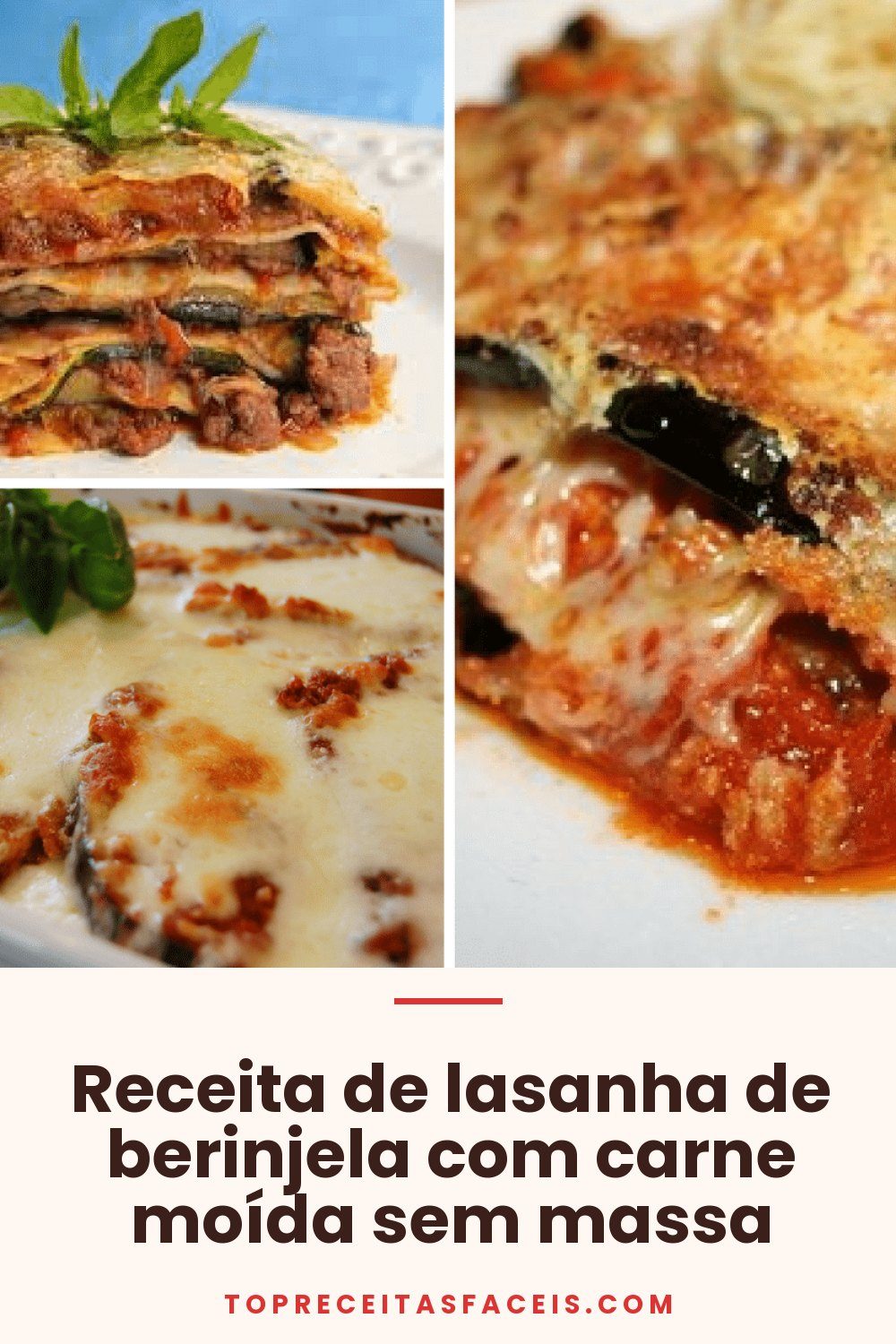 Receita de lasanha de berinjela com carne moída sem massa