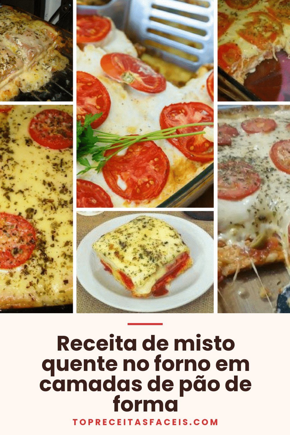 Receita de misto quente no forno em camadas de pão de forma
