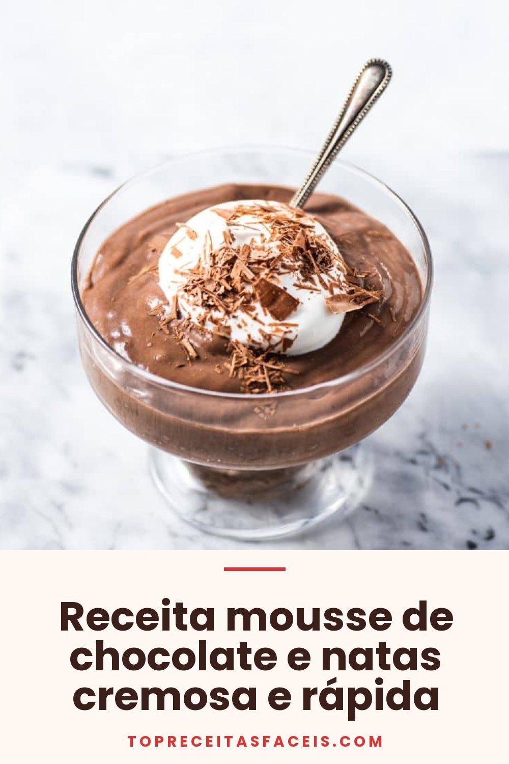 Receita mousse de chocolate e natas cremosa e rápida