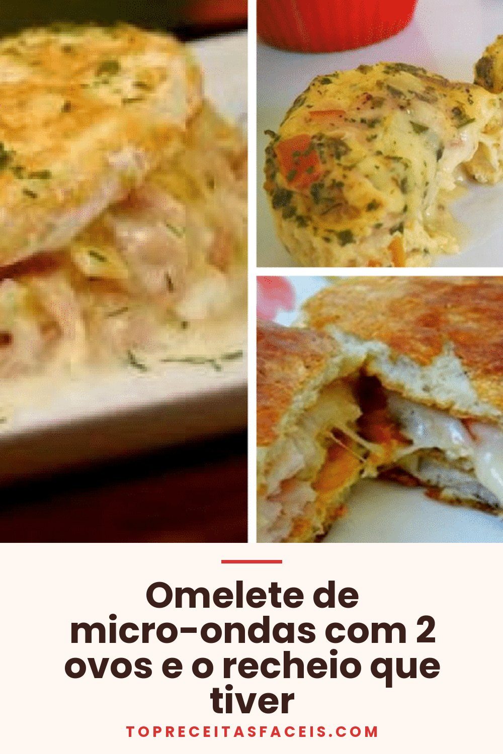 Omelete de micro-ondas com 2 ovos e o recheio que tiver