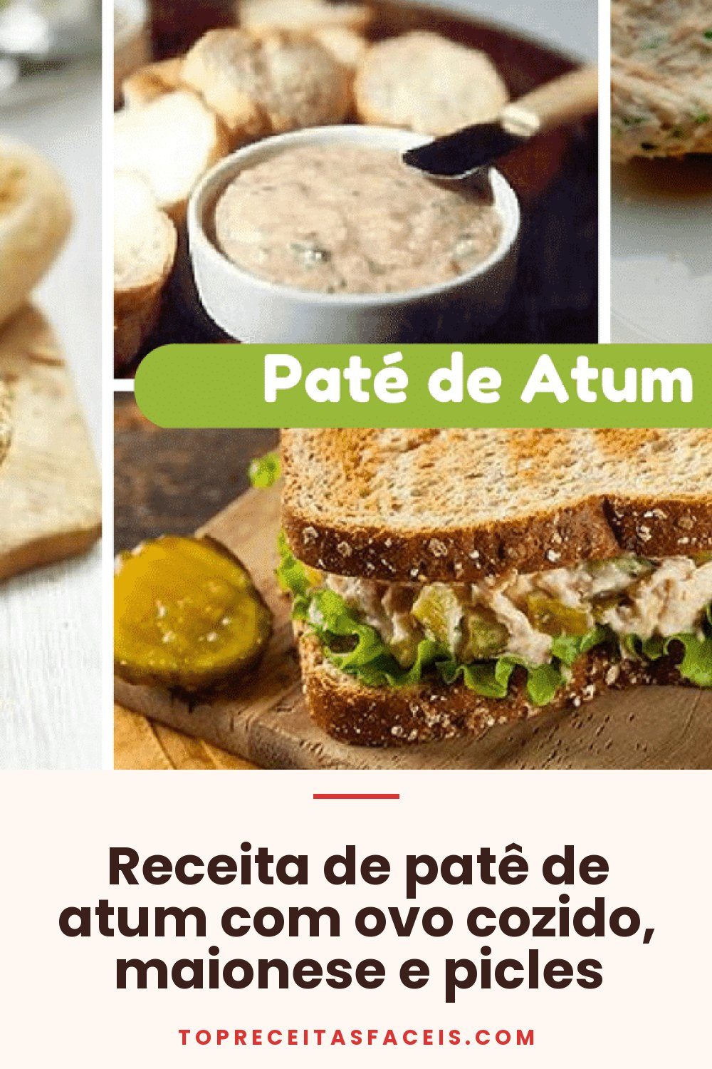 Receita de patê de atum com ovo cozido, maionese e picles