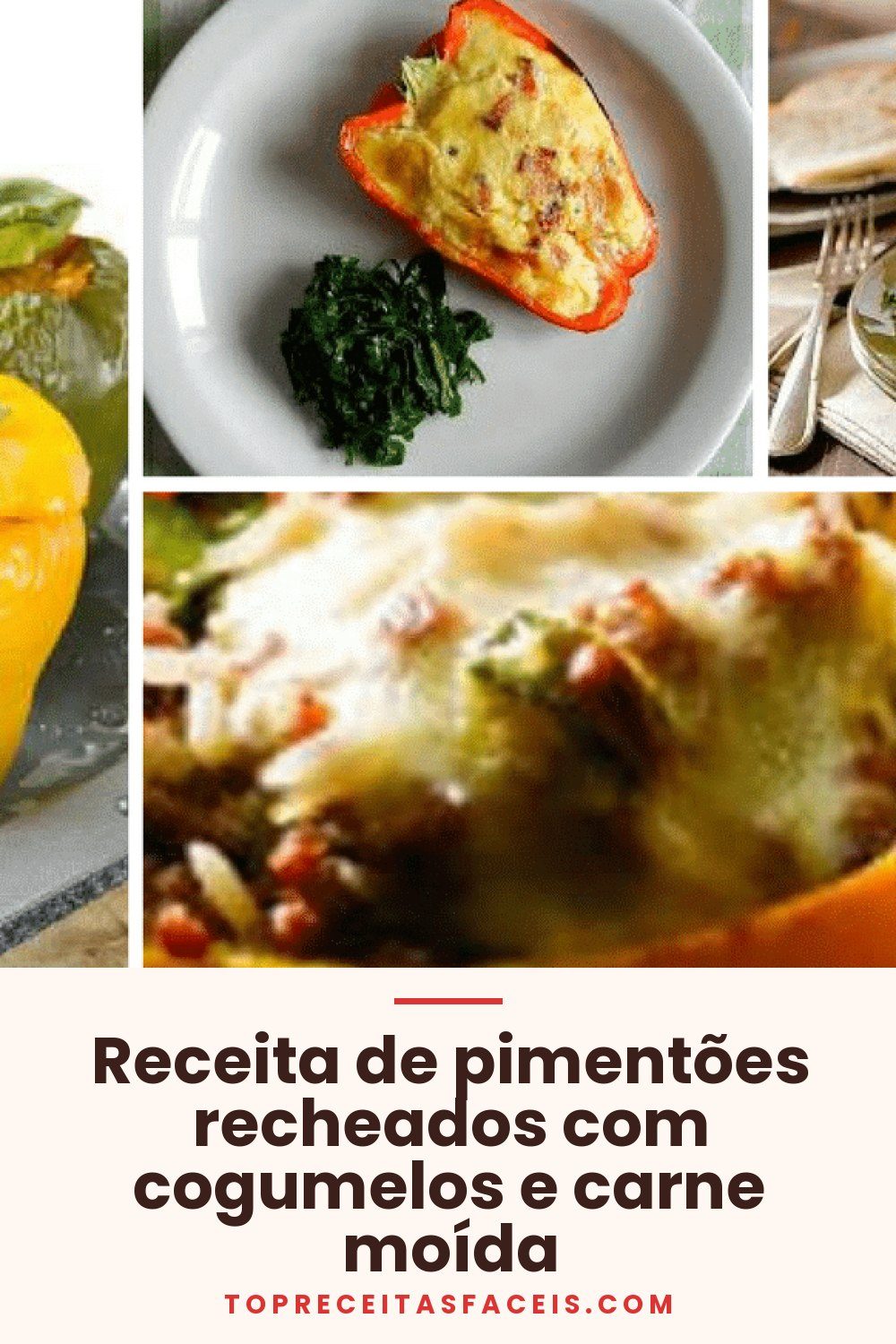 Receita de pimentões recheados com cogumelos e carne moída