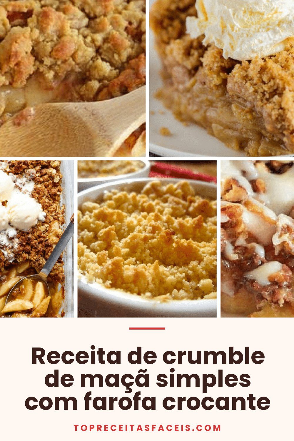 Receita de crumble de maçã simples com farofa crocante