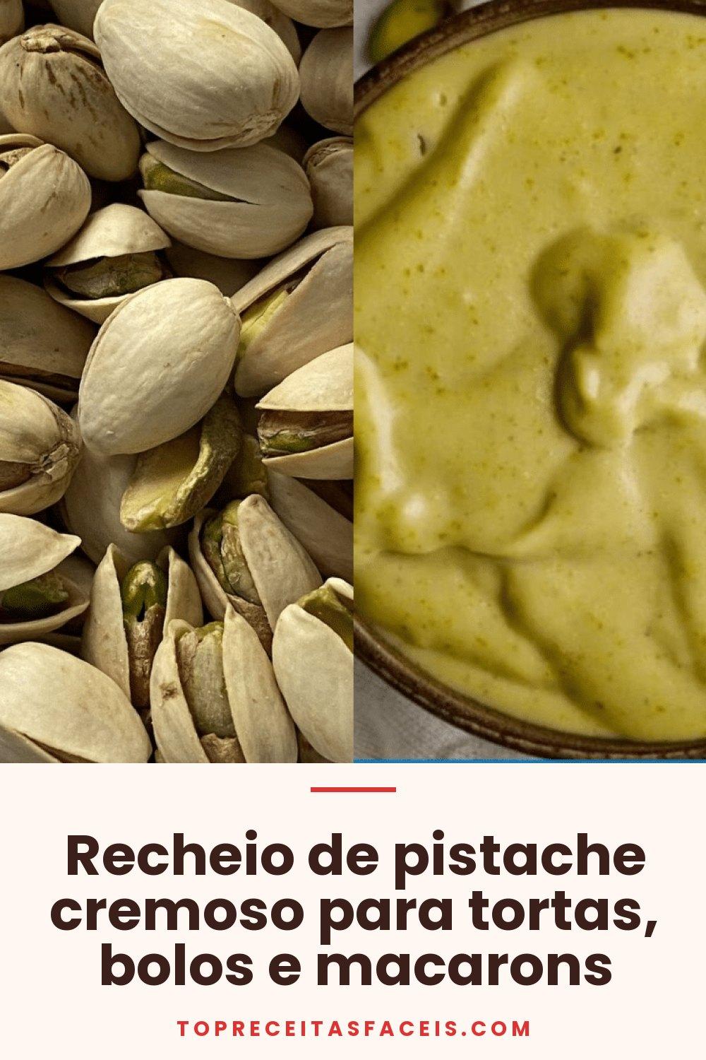 Recheio de pistache cremoso para tortas, bolos e macarons