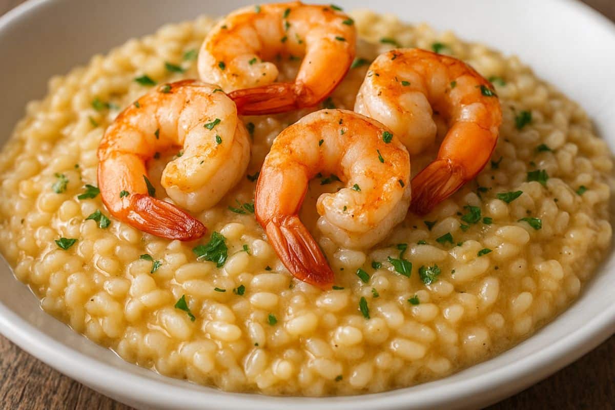 receita risoto de camarao cremoso