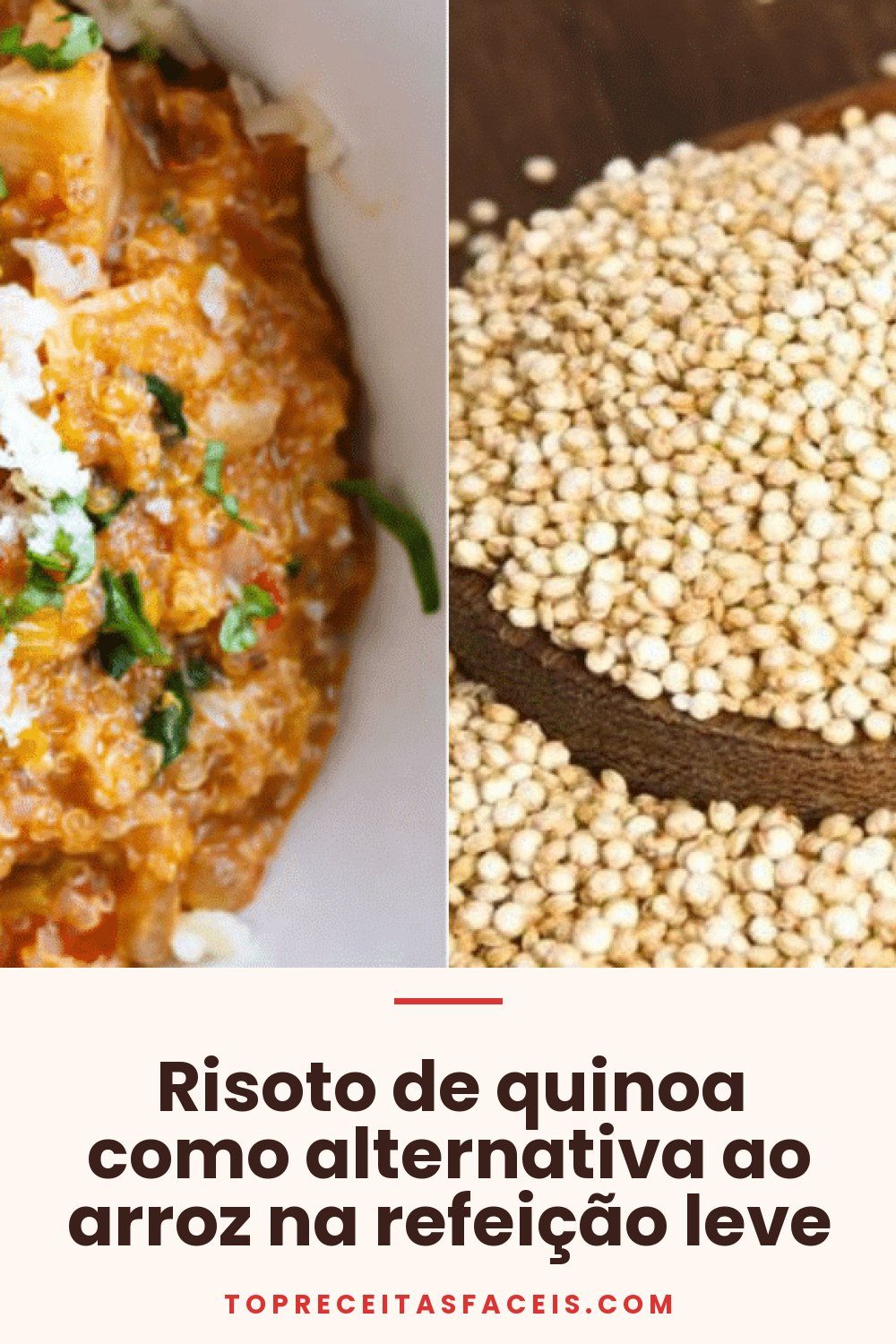 Risoto de quinoa como alternativa ao arroz na refeição leve