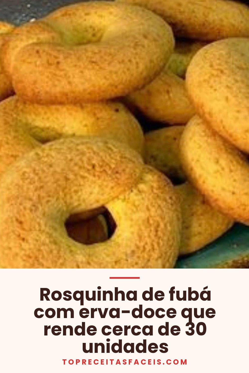Rosquinha de fubá com erva-doce que rende cerca de 30 unidades
