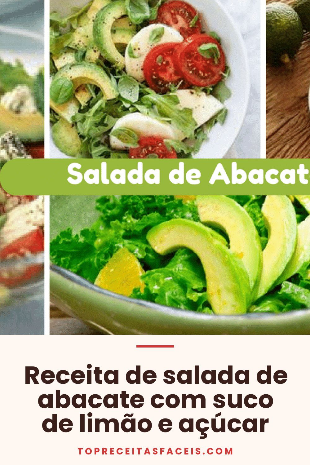 Receita de salada de abacate com suco de limão e açúcar