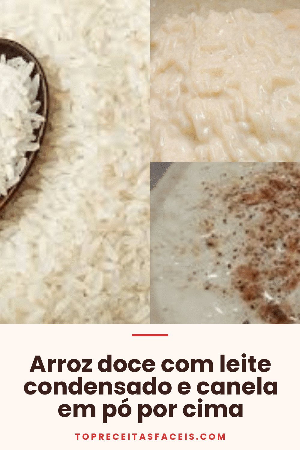 Arroz doce com leite condensado e canela em pó por cima