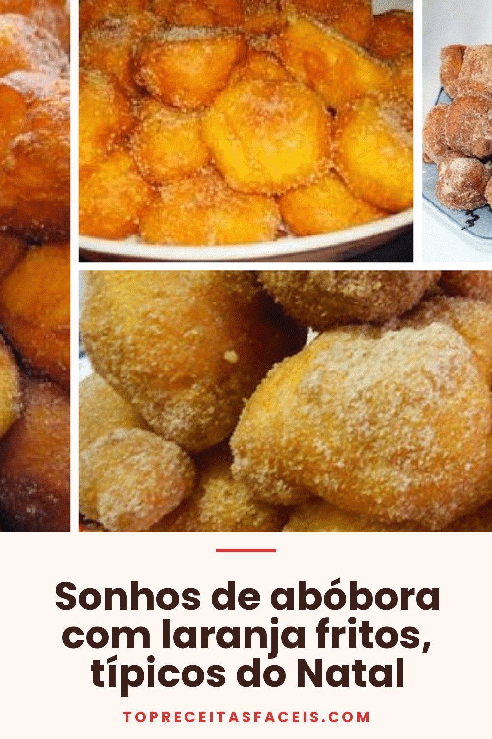 Sonhos de abóbora com laranja fritos, típicos do Natal