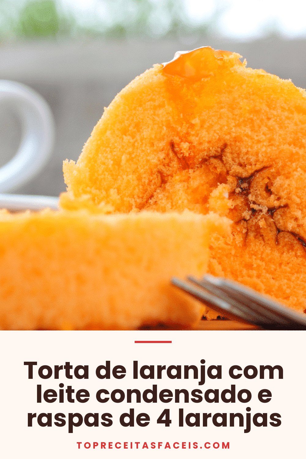 Torta de laranja com leite condensado e raspas de 4 laranjas