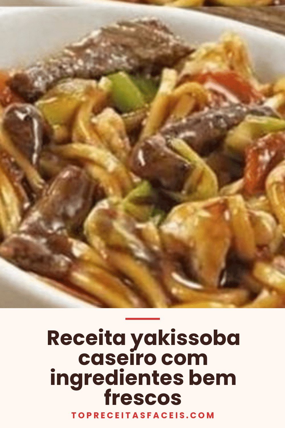 Receita yakissoba caseiro com ingredientes bem frescos