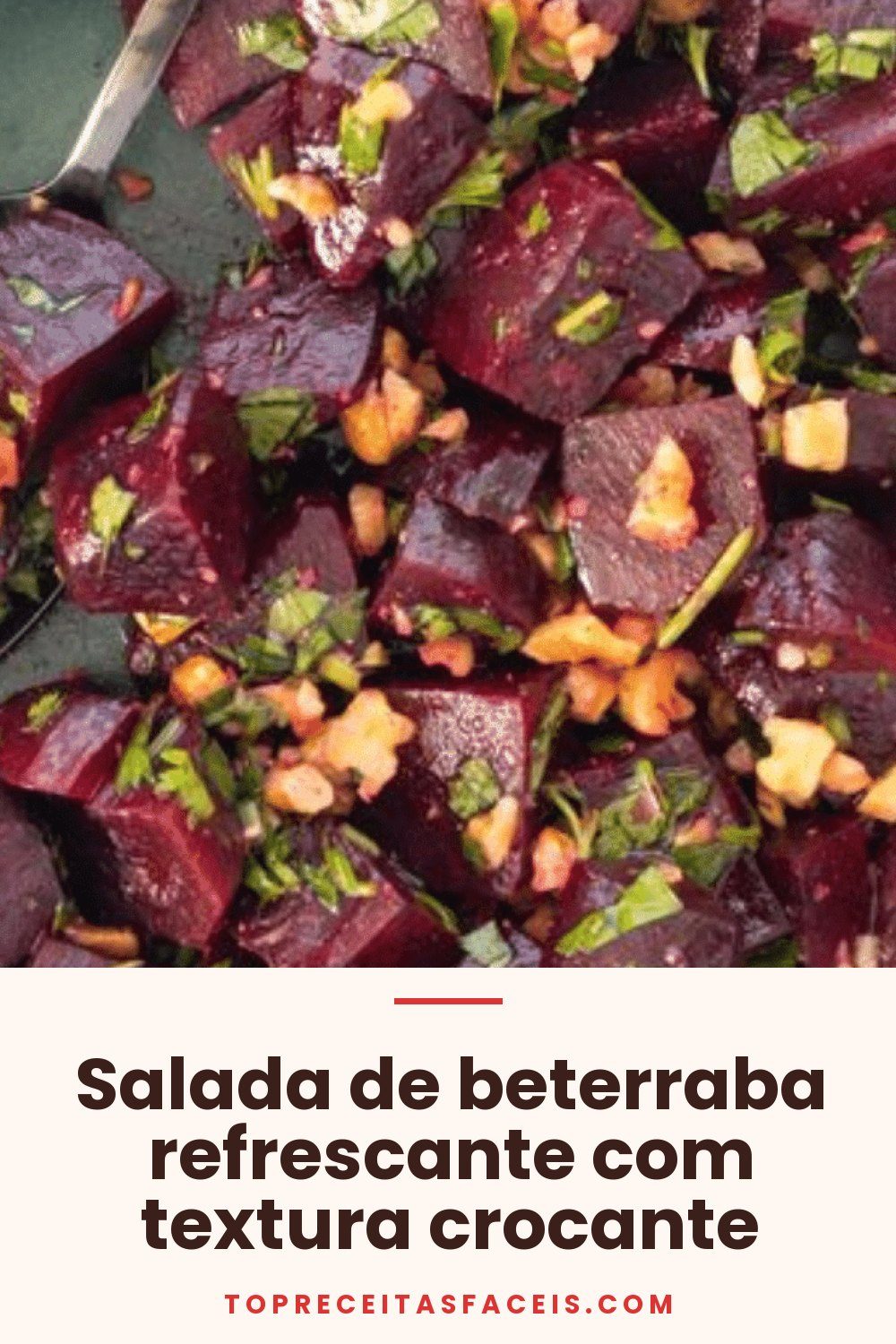 Salada de beterraba refrescante com textura crocante