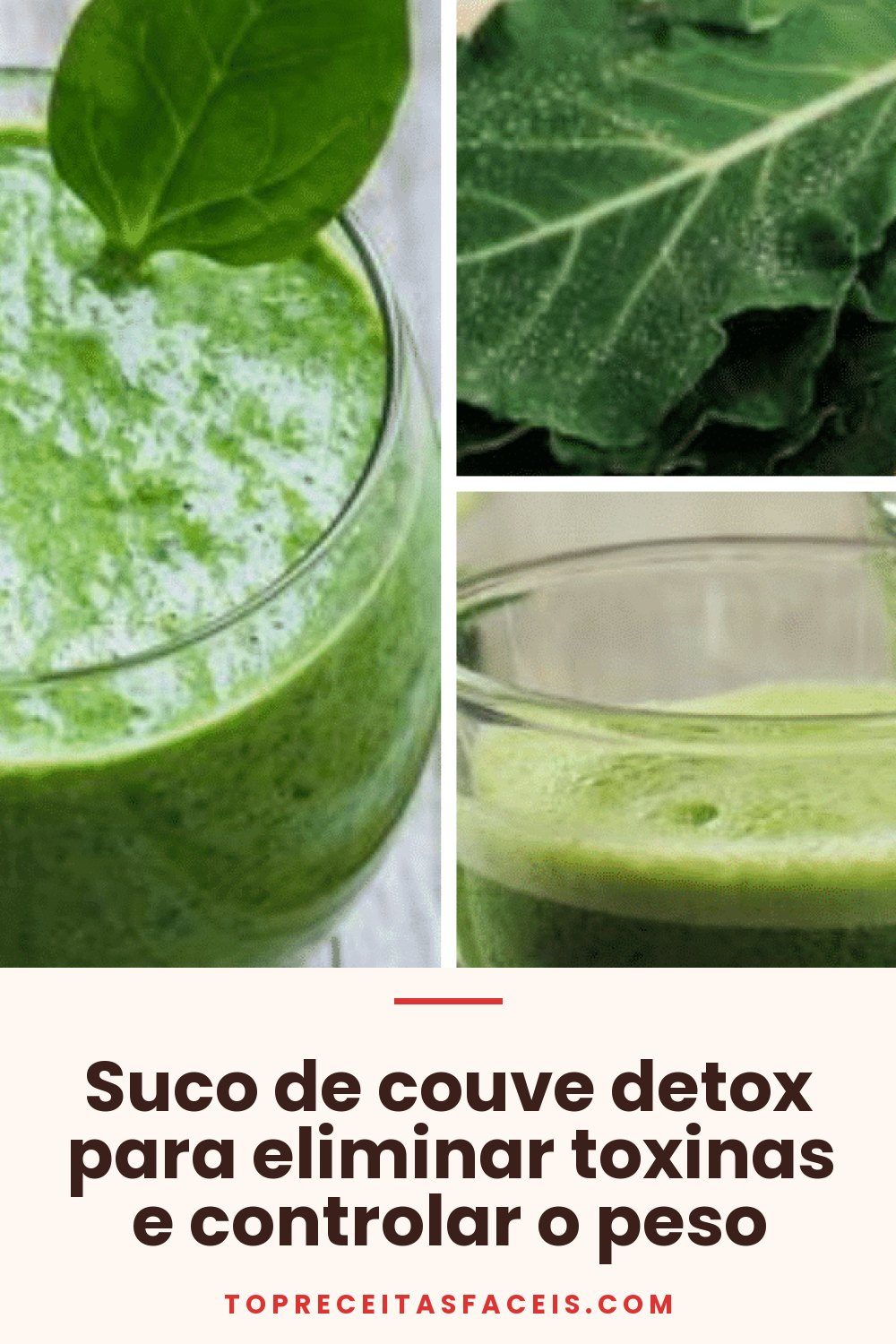 Suco de couve detox para eliminar toxinas e controlar o peso